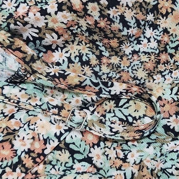 Pulse Green Floral Spagetti Strap Flowy Tank Top XL - Picture 3 of 7